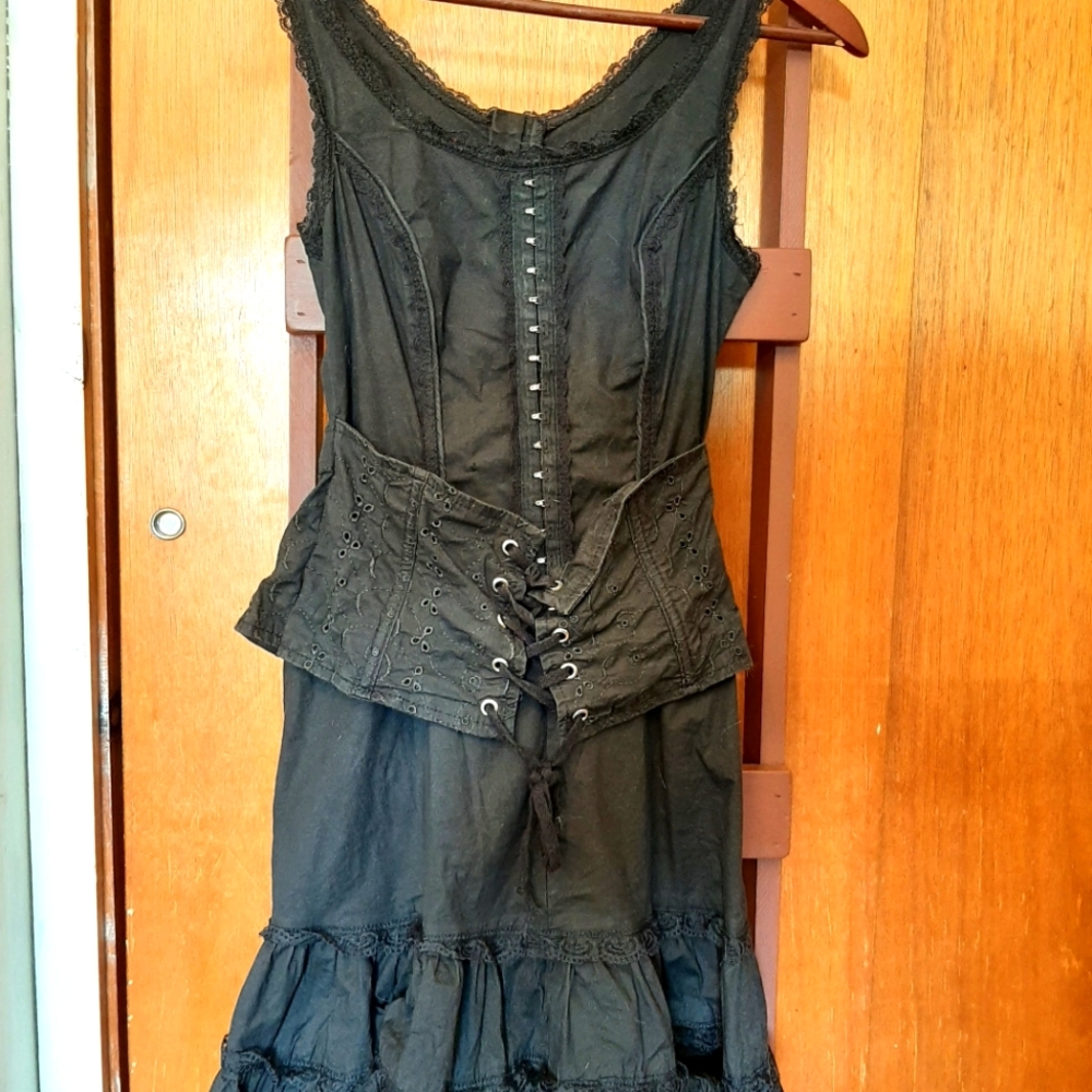 Tripp NYC black corset-closure dress - M